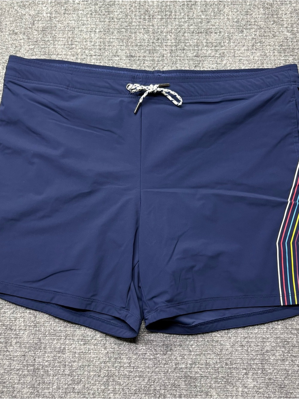 RHONE Swim Shorts Mens L Blue Lined 5" Inseam Trunks Drawstring 40x5 Beach